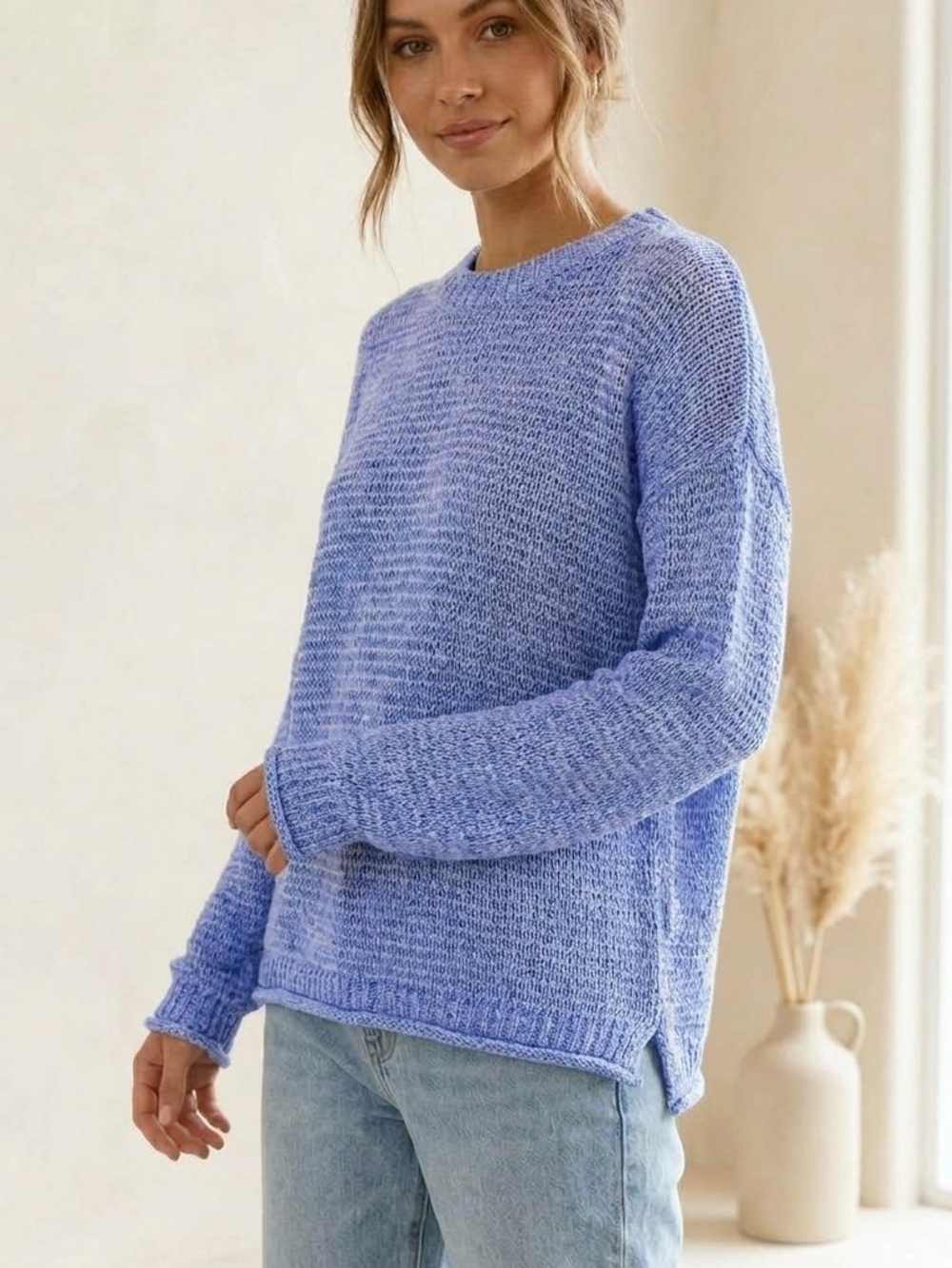 J.Crew Montauk Open-Knit Sweater – Periwinkle Blue, Size M – NWT